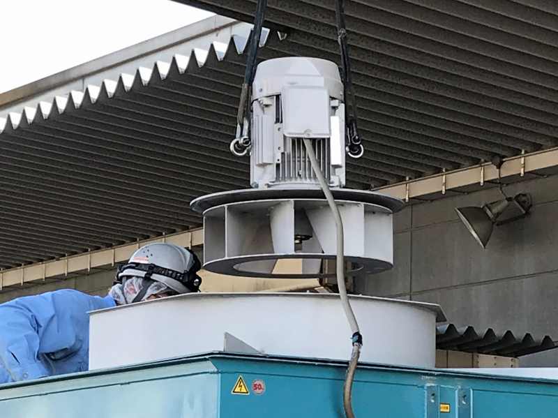 塗装ブース用の集塵機モーター交換工事 | 北関東 工場 修理 